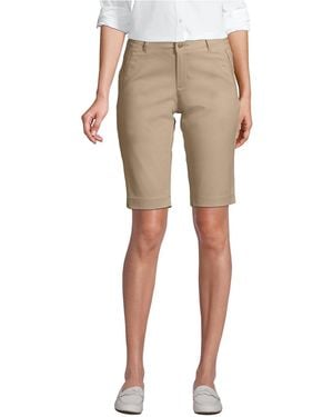 Lands' End Stretch Chino Bermuda Shorts - Natural