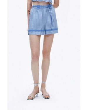 Nocturne Lace-up Mini Shorts - Blue