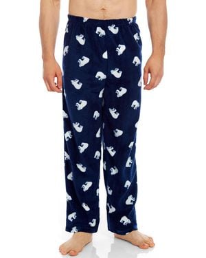 Leveret Print Micro Fleece Pants - Blue