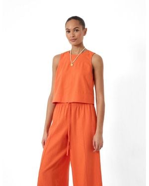 Hush Vera Linen Blend Shell Top - Orange