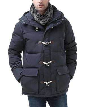 Moderm Men Hooded toggle Down Parka Coat - Blue