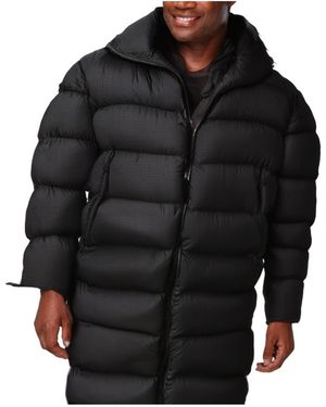 Kingsize Big & Tall Long Quilted Puffer Coat - Black