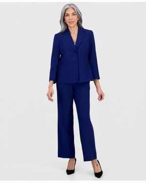 Le Suit Notch-lapel Mid-rise 2 Piece Pantsuit - Blue