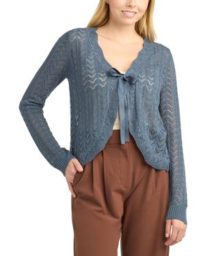 Bcx Tie-front Bolero Sweater - Blue