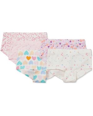 Lands' End Girls Boy Short Panties 5 Pack - Pink