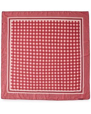 Steve Madden Gingham Square Scarf - Red