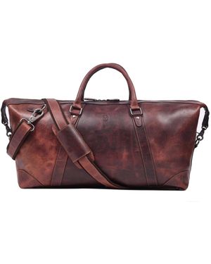 Aaron Leather Goods 20 Inch Apex Leather Duffle Bag - Purple