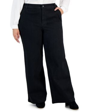 Style & Co. Plus Size Wide-leg High-rise Jeans - Black