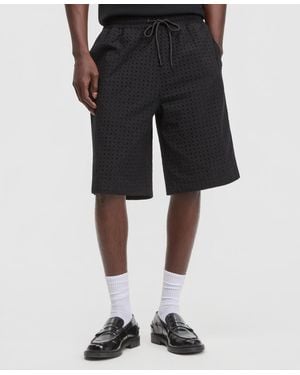 Mode Of One Eyelet 11" Drawstring Shorts - Black