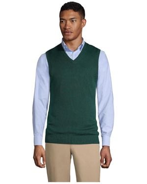 Lands' End Cotton Modal Sweater Vest - Green