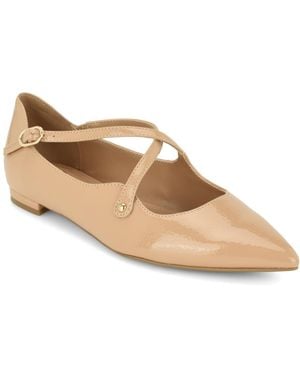 Nine West Jarry Crisscross Pointed Toe Dress Flats - Natural