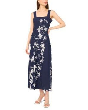 Msk Square Neck Thick Strap Maxi Dress - Blue