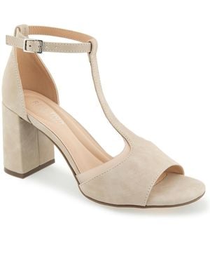 Kenneth Cole Lady T-strap Dress Sandals - Natural