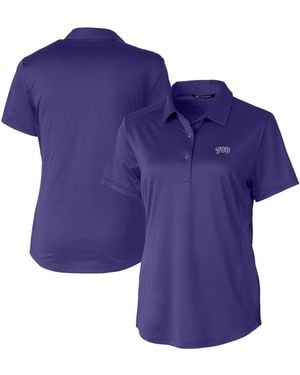 Cutter & Buck Tcu Horned Frogs Prospect Textured Stretch Polo Shirt - Purple