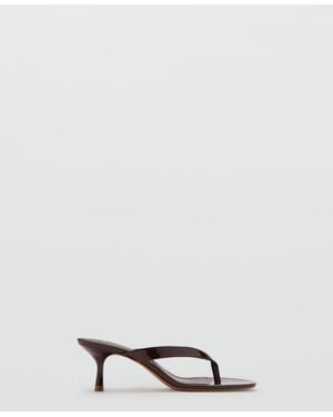 Mango Strappy Heeled Sandals - Brown