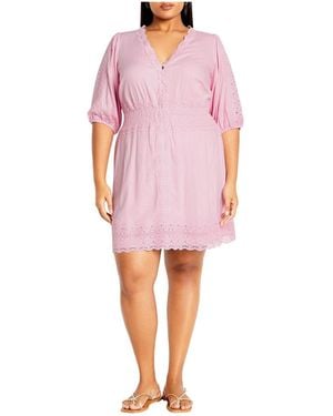 City Chic Plus Size Belle Dress - Pink
