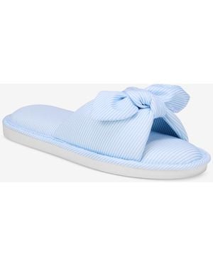 Charter Club Striped Bow Slide Slippers - Blue