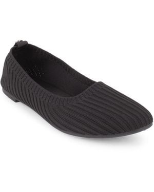 Tahari Clementia Knit Slip-on Flats - Black