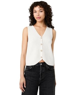 French Connection Mozart V-neck Sleeveless Rib Knit Vest - White