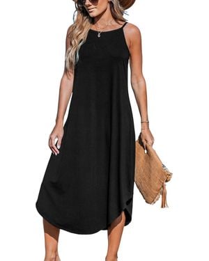 CUPSHE Cami Midi Cover Up Dress - Black