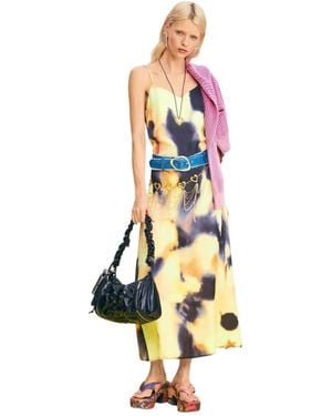 Desigual Printed Long Dress - White