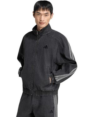 adidas Stadium Denim Track Jacket - Black
