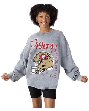 Gameday Couture San Francisco 49ers Starbound Oversized Snow Wash Long-sleeve T-shirt - White