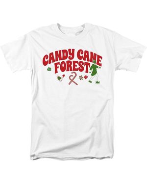 Elf Candy Cane Forest T Shirt - White