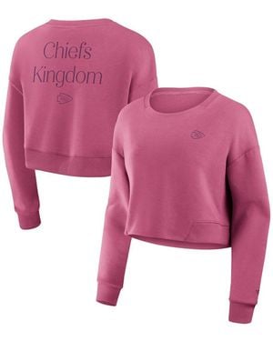 Fanatics Kansas City Chiefs Studio Tri-blend Cropped Pullover Sweatshirt - Pink