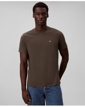 Calvin Klein Solid Crewneck T-shirt - Brown