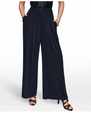 Donna Karan Pleated Zip-fly Pants - Blue