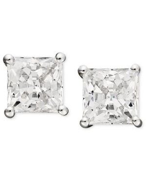 Arabella Cubic Zirconia Princess Stud Earrings Collection In 14k - Metallic