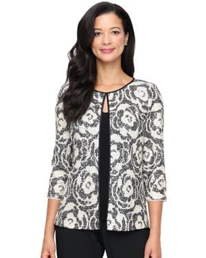 Alex Evenings Sequin Top - White