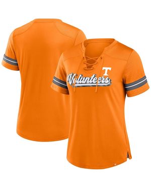 Fanatics Tennessee Volunteers Fundamental Overtime Readiness Athena Lace-up V-neck T-shirt - Orange
