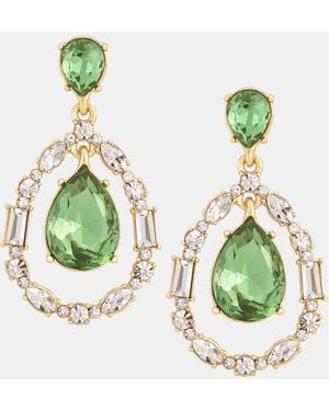 Givenchy Crystal Pear-shape Orbital Drop Earrings - Green