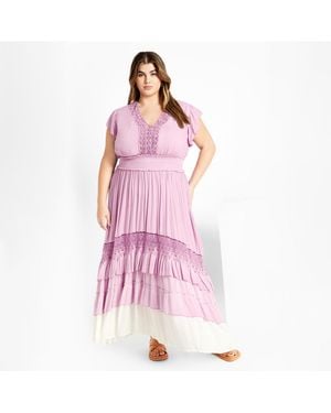 City Chic Plus Size Destiny Ombre Maxi Dress - Pink