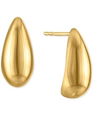 Macy's Polished Curved Teardrop Stud Earrings - Metallic