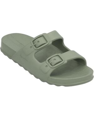 Ipanema Duo Day Slide Round Toe Flat Sandals - Green