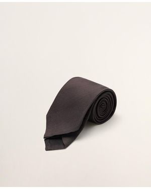 Mango Solid Linen-silk-blend Tie - Natural