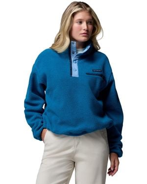 Columbia Helvetia Ii Sherpa Fleece Cropped Pullover Jacket - Blue