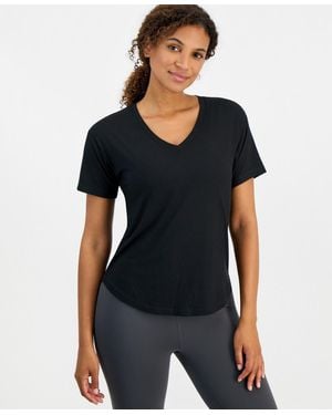 ID Ideology Ribbed Relaxed-fit V-neck Tee - Black