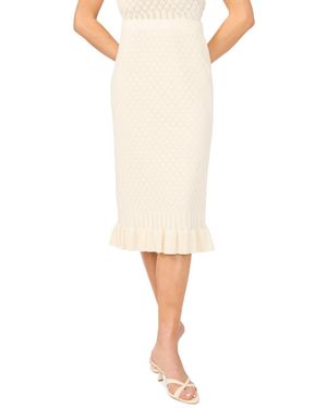 Cece Pointelle Pencil Skirt - White
