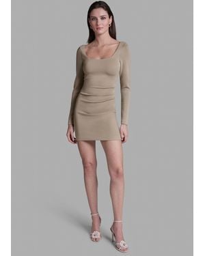 BCBGMAXAZRIA Square Neck Mini Dress - Gray