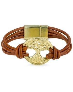 Patricia Nash Wrapped Leather Collection Magnetic Snap Bracelet - Metallic