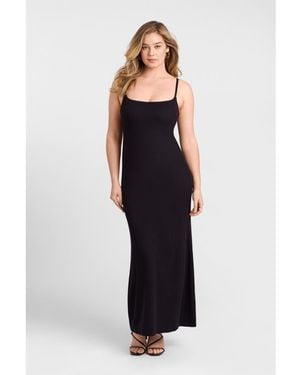 S3 Apparel Scoop Neck Ribbed Sculpting Cami Maxi Dress - Blue
