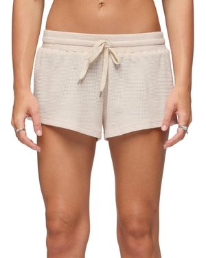 Edikted Baila Waffle Shorts - Natural