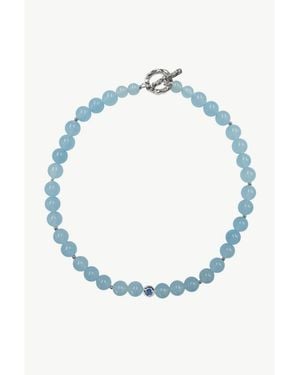 Classicharms Isla Aquamarine Bead Choker Necklace - Blue