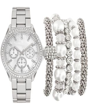 Playzoom Jessica Carlyle Bracelet Watch 36mm Gift Set - White