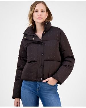 Cece Embellished Stand-collar Puffer Jacket - Black