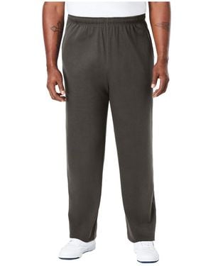 Kingsize Big & Tall Lightweight Jersey Open Bottom Sweatpants - Gray